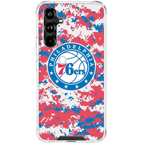 NBA Philadelphia 76ers Red Digi Camo Galaxy A54 5G Clear Case