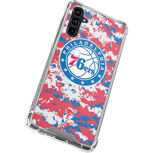 NBA Philadelphia 76ers Red Digi Camo Galaxy A54 5G Clear Case