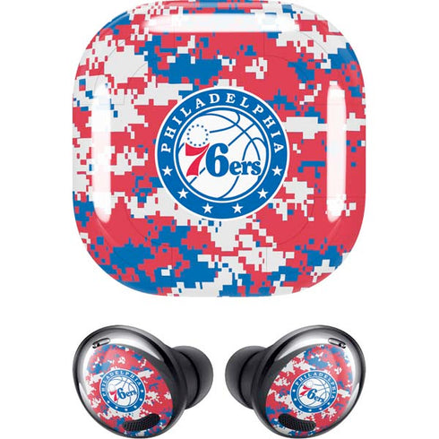 NBA Philadelphia 76ers Red Digi Camo Galaxy Buds Pro Skin