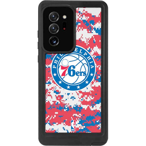 NBA Philadelphia 76ers Red Digi Camo Galaxy Note20 Ultra 5G Waterproof Case