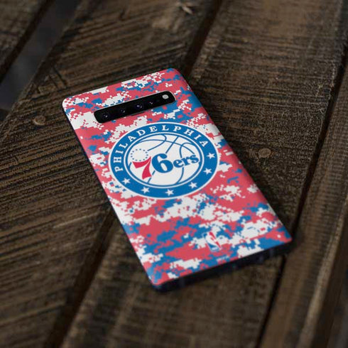 NBA Philadelphia 76ers Red Digi Camo Galaxy S10 Skin
