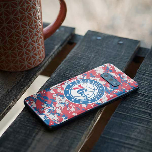 NBA Philadelphia 76ers Red Digi Camo Galaxy S10e Skin