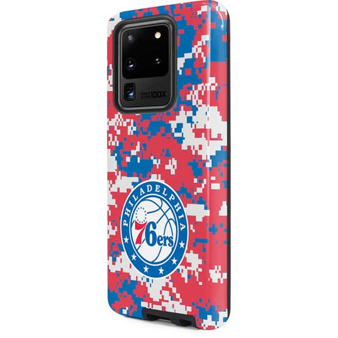 NBA Philadelphia 76ers Red Digi Camo Galaxy S20 Ultra 5G Pro Case