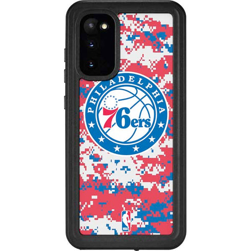 NBA Philadelphia 76ers Red Digi Camo Galaxy S20 Waterproof Case