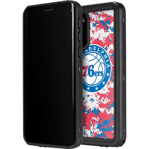 NBA Philadelphia 76ers Red Digi Camo Galaxy S20 Waterproof Case