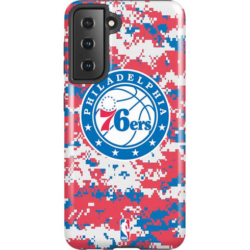 NBA Philadelphia 76ers Red Digi Camo Galaxy S21 5G Pro Case