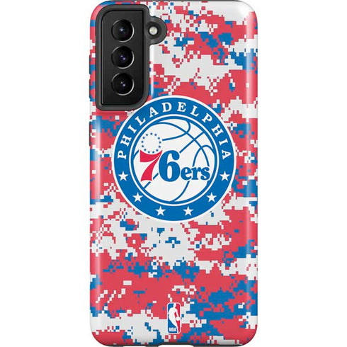 NBA Philadelphia 76ers Red Digi Camo Galaxy S21 Plus 5G Pro Case