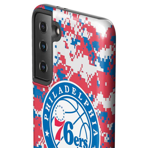 NBA Philadelphia 76ers Red Digi Camo Galaxy S21 Plus 5G Pro Case