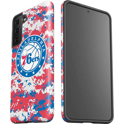 NBA Philadelphia 76ers Red Digi Camo Galaxy S21 Plus 5G Pro Case