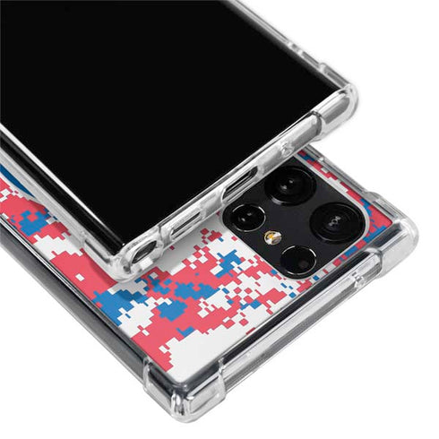 NBA Philadelphia 76ers Red Digi Camo Galaxy S22 Ultra Clear Case