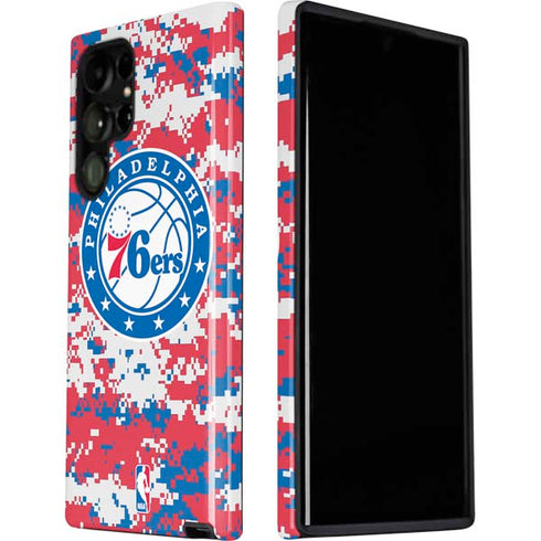 NBA Philadelphia 76ers Red Digi Camo Galaxy S22 Ultra Pro Case