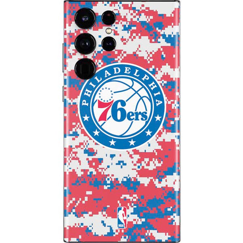 NBA Philadelphia 76ers Red Digi Camo Galaxy S22 Ultra Skin