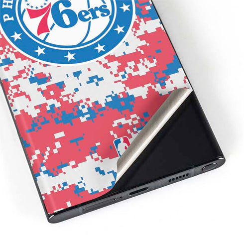 NBA Philadelphia 76ers Red Digi Camo Galaxy S22 Ultra Skin
