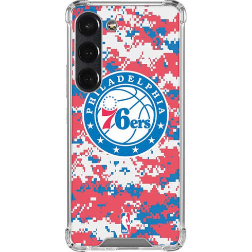 NBA Philadelphia 76ers Red Digi Camo Galaxy S23 Clear Case