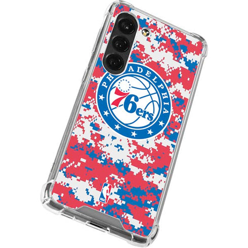 NBA Philadelphia 76ers Red Digi Camo Galaxy S23 Clear Case