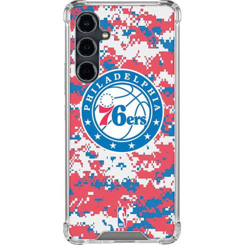 NBA Philadelphia 76ers Red Digi Camo Galaxy S23 FE Clear Case
