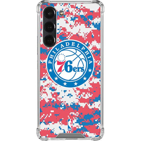 NBA Philadelphia 76ers Red Digi Camo Galaxy S23 Plus Clear Case