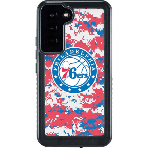 NBA Philadelphia 76ers Red Digi Camo Galaxy S23 Plus Waterproof Case