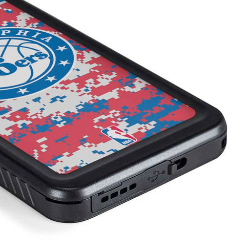 NBA Philadelphia 76ers Red Digi Camo Galaxy S23 Plus Waterproof Case