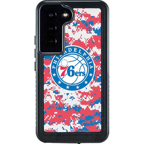 NBA Philadelphia 76ers Red Digi Camo Galaxy S23 Waterproof Case