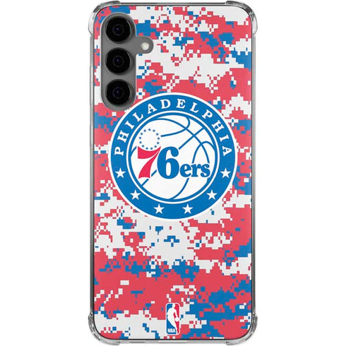 NBA Philadelphia 76ers Red Digi Camo Galaxy S24 Plus Clear Case