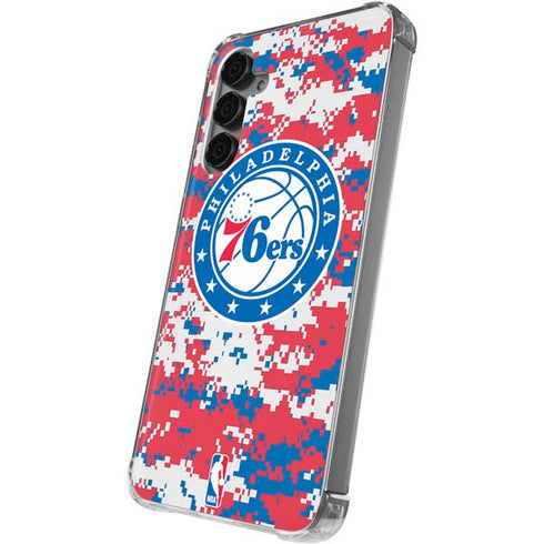 NBA Philadelphia 76ers Red Digi Camo Galaxy S24 Plus Clear Case