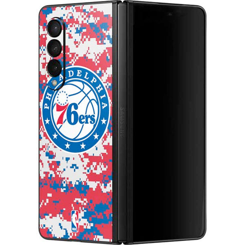 NBA Philadelphia 76ers Red Digi Camo Galaxy Z Fold3 5G Skin