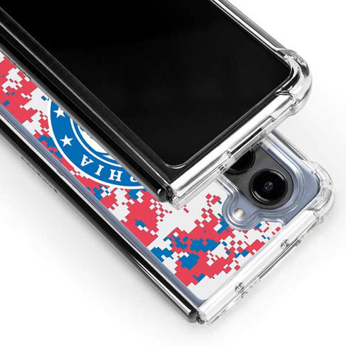 NBA Philadelphia 76ers Red Digi Camo Galaxy Z Fold5 5G Clear Case