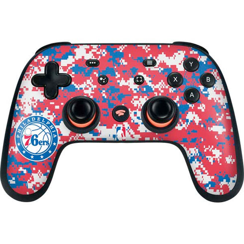 NBA Philadelphia 76ers Red Digi Camo Google Stadia Controller Skin