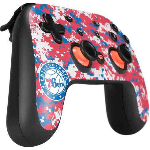 NBA Philadelphia 76ers Red Digi Camo Google Stadia Controller Skin