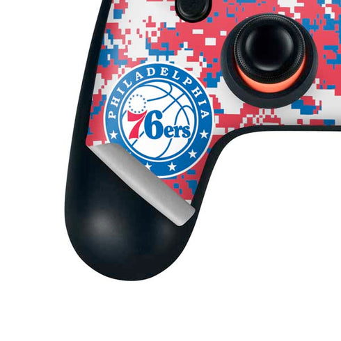 NBA Philadelphia 76ers Red Digi Camo Google Stadia Controller Skin