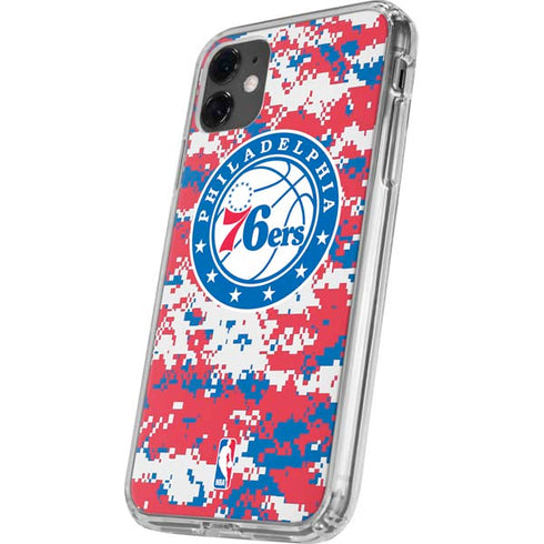 NBA Philadelphia 76ers Red Digi Camo iPhone 11 Clear Case