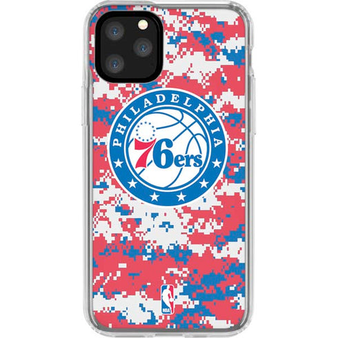 NBA Philadelphia 76ers Red Digi Camo iPhone 11 Pro Clear Case