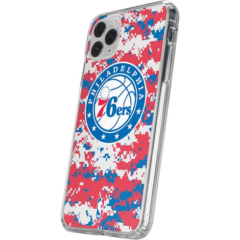 NBA Philadelphia 76ers Red Digi Camo iPhone 11 Pro Clear Case