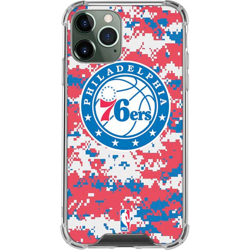 NBA Philadelphia 76ers Red Digi Camo iPhone 11 Pro Max Clear Case