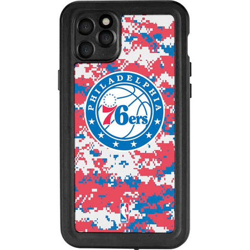 NBA Philadelphia 76ers Red Digi Camo iPhone 11 Pro Max Waterproof Case