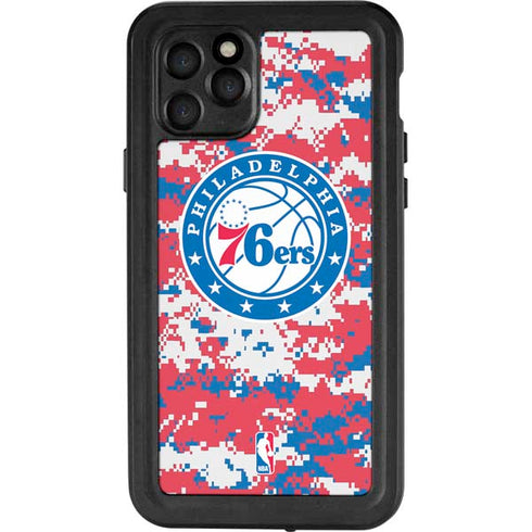 NBA Philadelphia 76ers Red Digi Camo iPhone 11 Pro Waterproof Case
