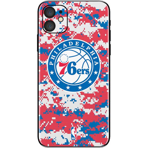 NBA Philadelphia 76ers Red Digi Camo iPhone 11 Skin