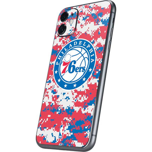NBA Philadelphia 76ers Red Digi Camo iPhone 11 Skin