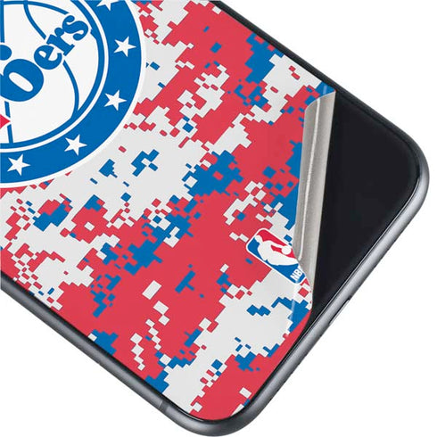 NBA Philadelphia 76ers Red Digi Camo iPhone 11 Skin