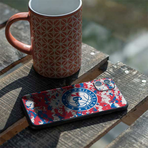 NBA Philadelphia 76ers Red Digi Camo iPhone 11 Skin