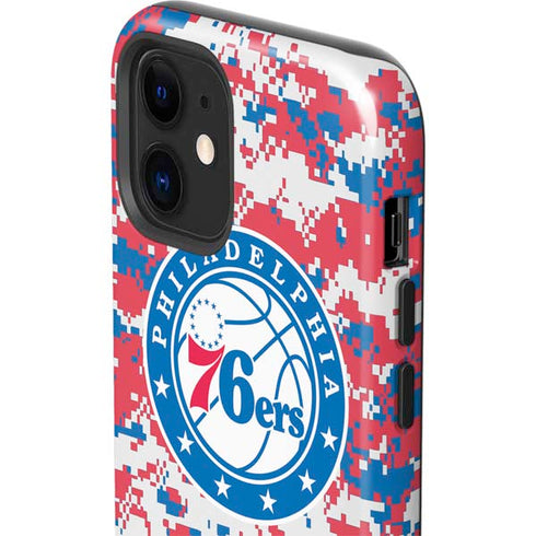 NBA Philadelphia 76ers Red Digi Camo iPhone 12 Impact Case