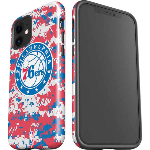 NBA Philadelphia 76ers Red Digi Camo iPhone 12 Impact Case