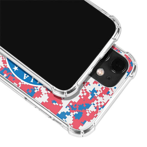 NBA Philadelphia 76ers Red Digi Camo iPhone 12 Mini Clear Case