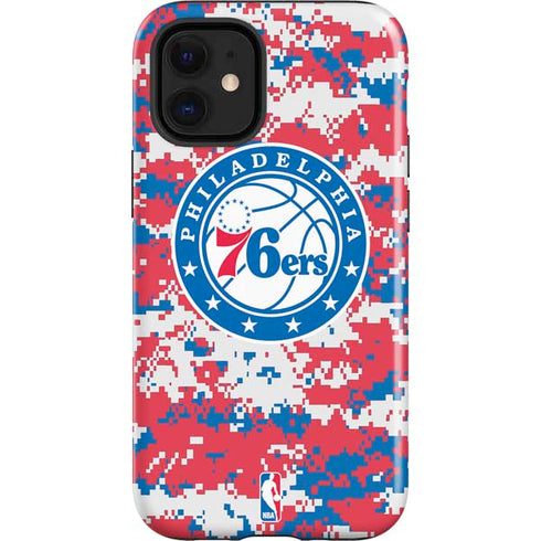 NBA Philadelphia 76ers Red Digi Camo iPhone 12 Mini Impact Case