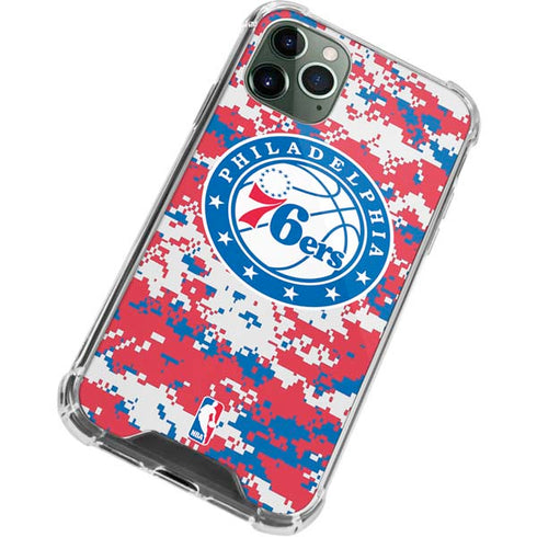 NBA Philadelphia 76ers Red Digi Camo iPhone 12 Pro Max Clear Case