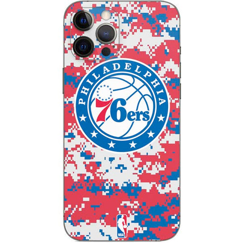 NBA Philadelphia 76ers Red Digi Camo iPhone 12 Pro Max Skin