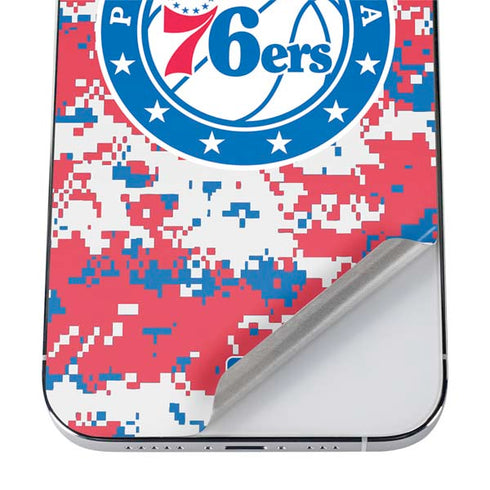 NBA Philadelphia 76ers Red Digi Camo iPhone 12 Pro Max Skin