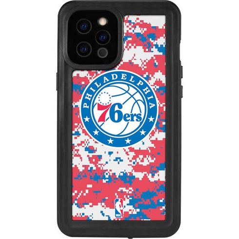 NBA Philadelphia 76ers Red Digi Camo iPhone 12 Pro Max Waterproof Case