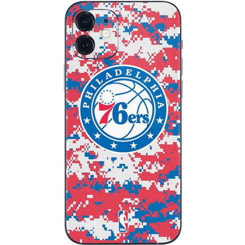 NBA Philadelphia 76ers Red Digi Camo iPhone 12 Skin